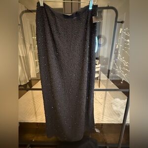Dana Buchman Black beaded Pencil Skirt